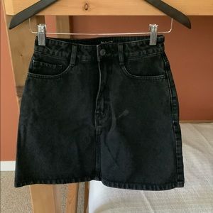 Frank and Oak black denim high-waisted mini